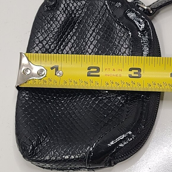 Brighton Snakeskin Purse Small Pouch Heart Genuine Black Leather - Picture 7 of 7